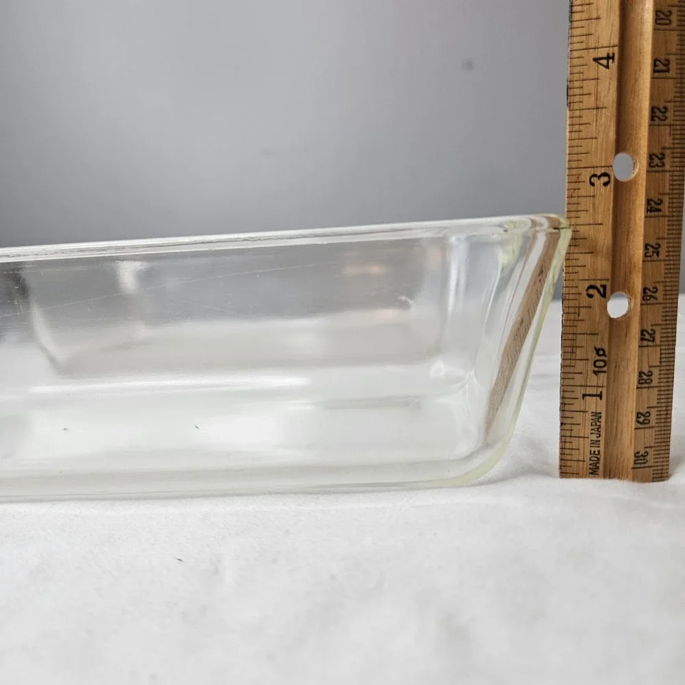 Vtg PYREX 212 Clear Glass Bread Loaf Pans 1.5 Quart Set of 2 Made in USA